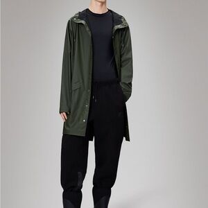 NWT RAINS Long Jacket in Evergreen Unisex Large